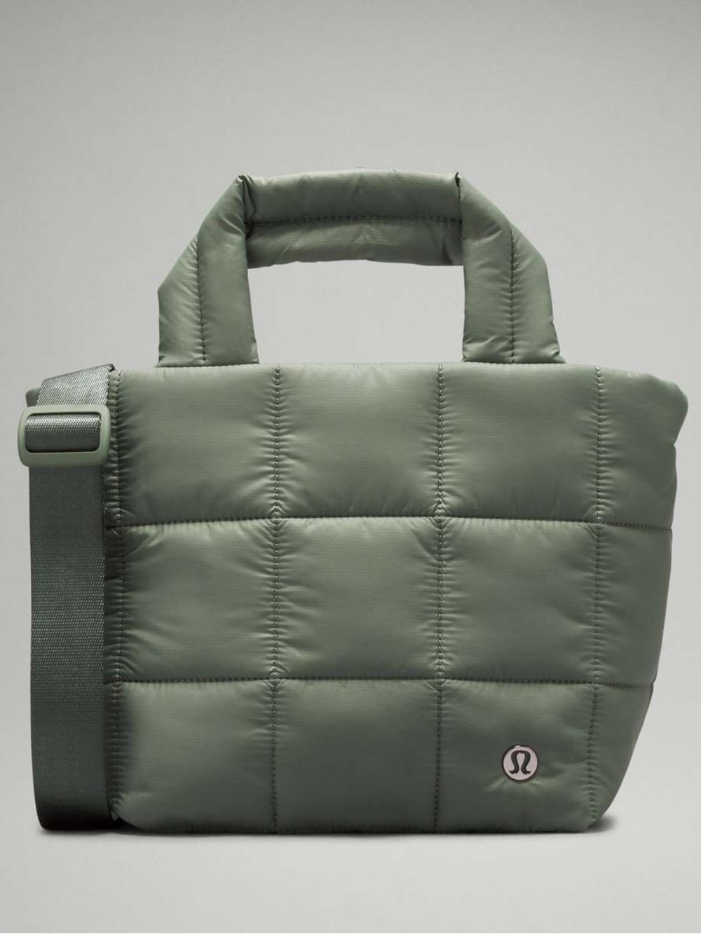 lululemon athletica Quilted Grid Tote Bag in Olive/Crossbody Strap & Pouch